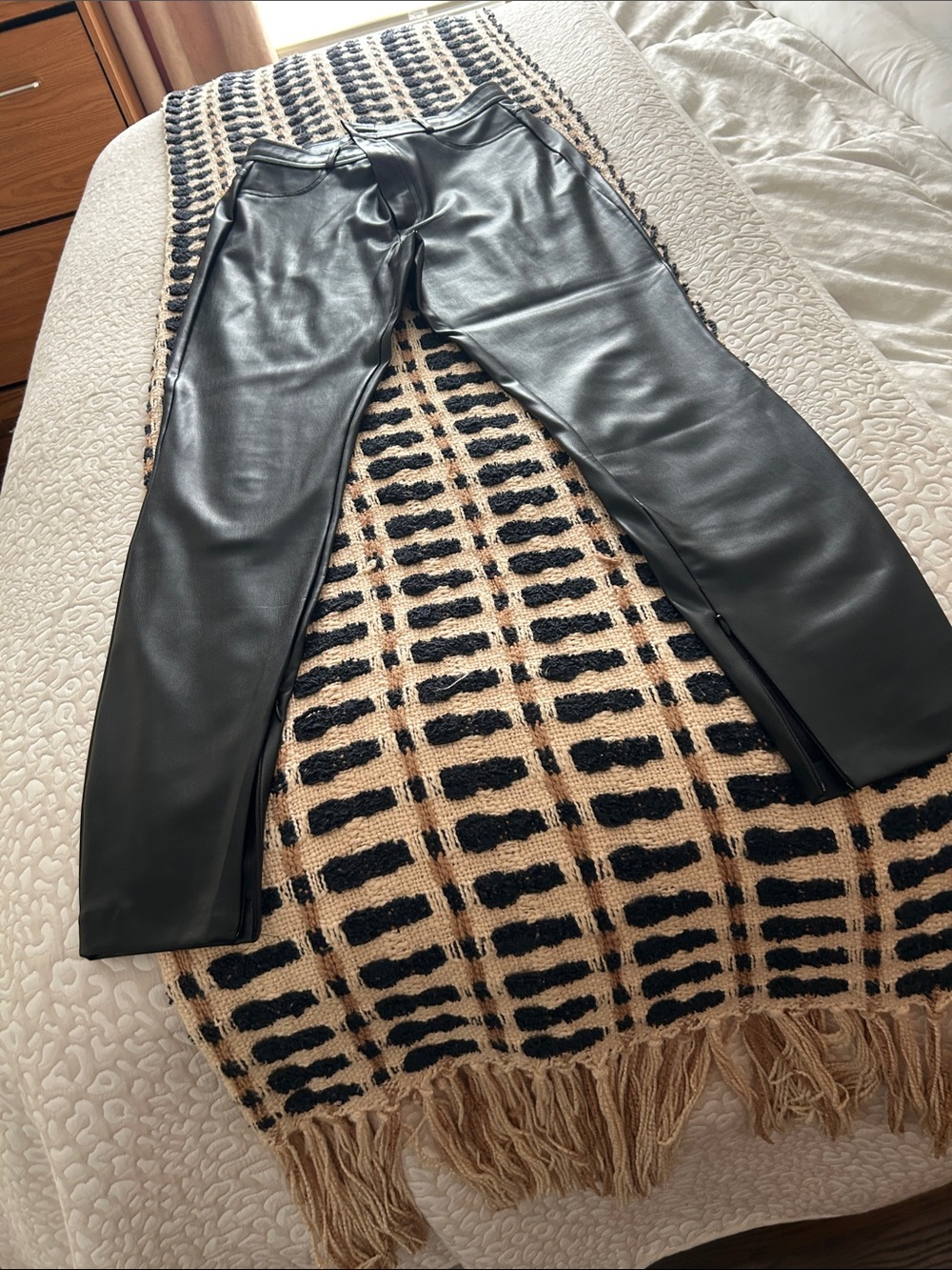Faux Leather Black straight leg pant Classic Women’s pants